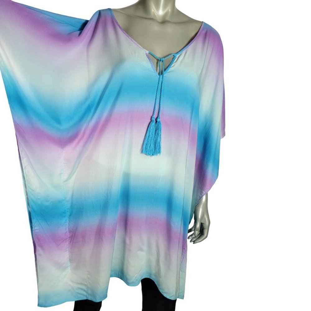 Victoria's Secret‎ Top Size XS/S Beach Swim Ombre Cover Up With Tassels Purple
